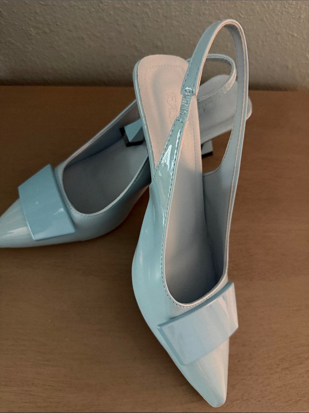 Slingback Pointed Toe Pumps in Light Blue